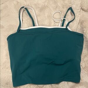 Emerald and White Strappy Crop Top